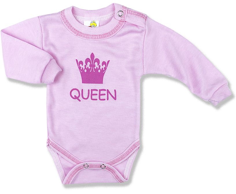 E-shop BABY´S WEAR Detské body - Kráľovná, ružové veľkosť: 92 (18-24m)