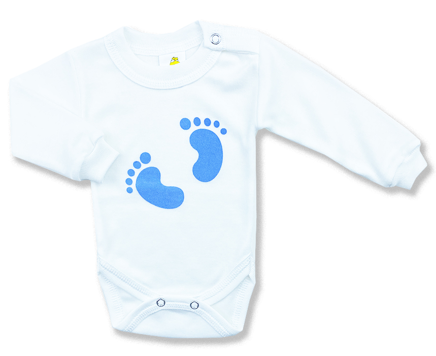 E-shop BABY´S WEAR Detské body - Baby stopy, biele veľkosť: 92 (18-24m)