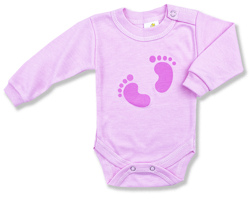 BABY´S WEAR Detské body - Baby stopy, ružové veľkosť: 80 (9-12m)