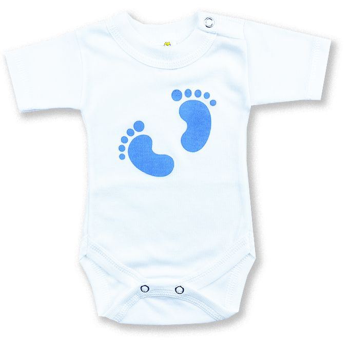 BABY´S WEAR Kojenecké body - krátky rukáv, Stopy, biele veľkosť: 62 (2-4m)