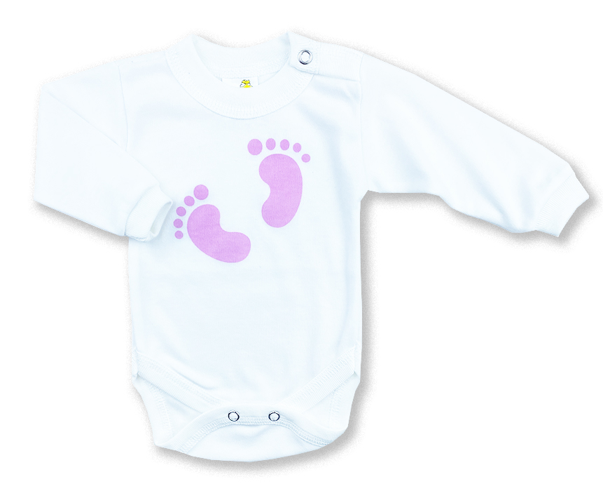 BABY´S WEAR Detské body - Baby stopy, ruž. veľkosť: 98 (24-36m)