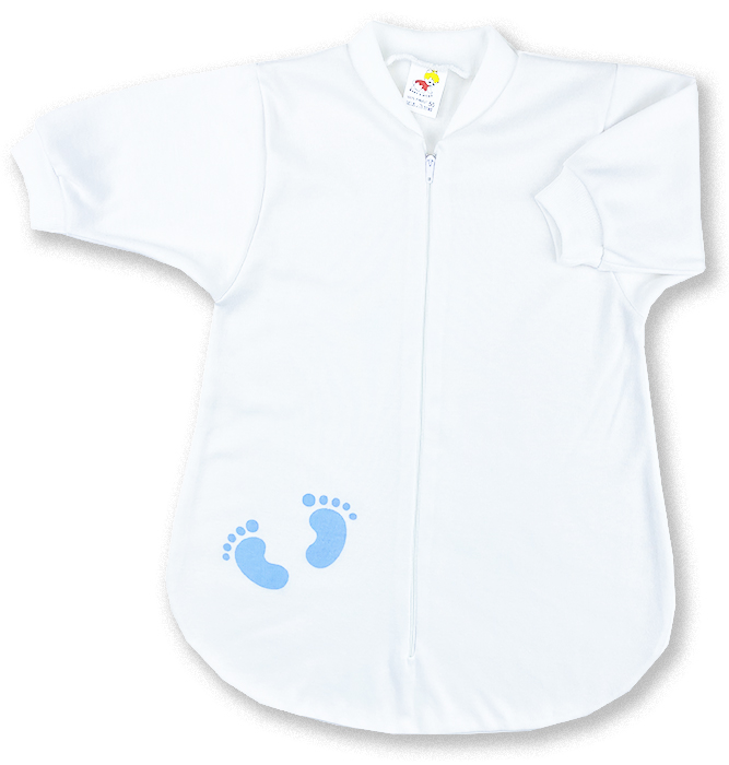 BABY´S WEAR Spací vak pre bábätká - Modré Stopy, biely veľkosť: 74 (6-9m)