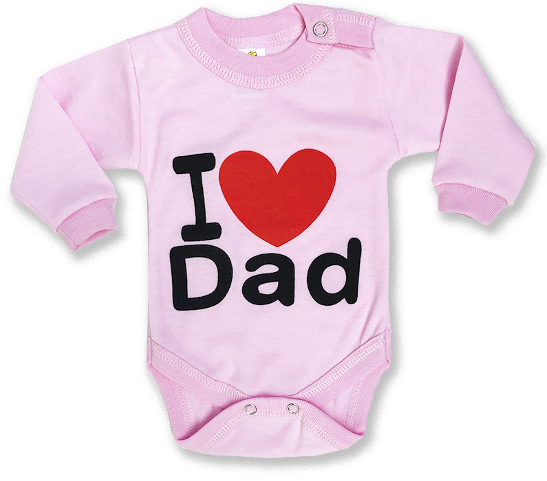 BABY´S WEAR Detské body - I love Dad, ružové veľkosť: 98 (24-36m)