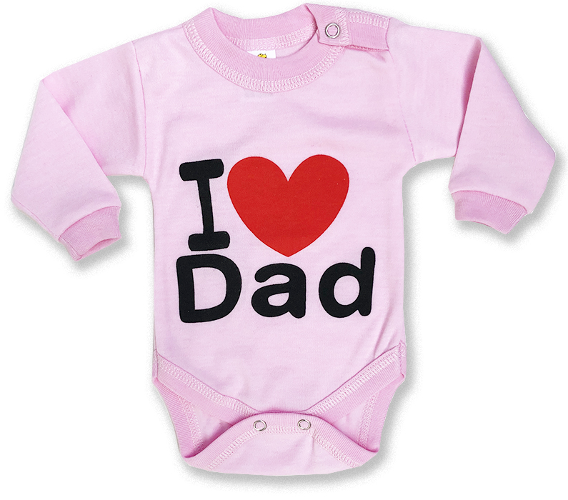 E-shop BABY´S WEAR Detské body - I love Dad, ružové veľkosť: 98 (24-36m)