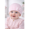 Dievčenská čiapka pre bábätká- Mašlička, ružová 3-12m.