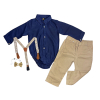 4dielny set pre bábätká-Móda, modro-béžový