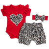 3-dielny letný set pre bábätká – Leopard, červené