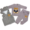 3dielny detský set - TEDDY flísová, sivý