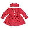 2-dielne dievčenské šaty – Srdiečka, červené