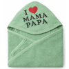 Detská osuška s kapucňou – Mama Papa, zelená