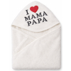 Detská osuška s kapucňou – Mama Papa, biela