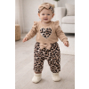 3dielny dievčenský komplet- Srdiečko Leopard