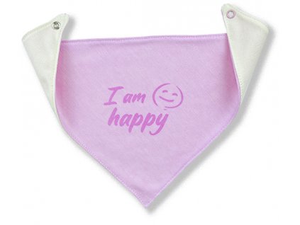 Bavlněný slintáček pro miminka - Happy, růžový