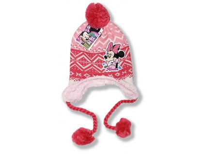 Dětská zimní čepice - Minnie Mouse, růžová