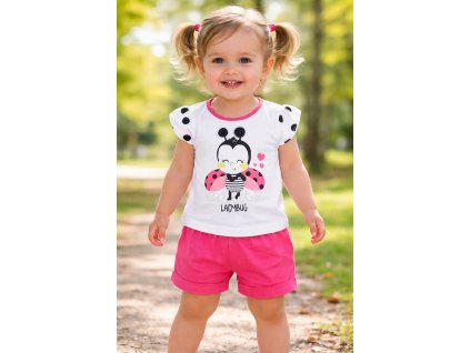 2dílný letní set pro miminka - Beruška, růžový