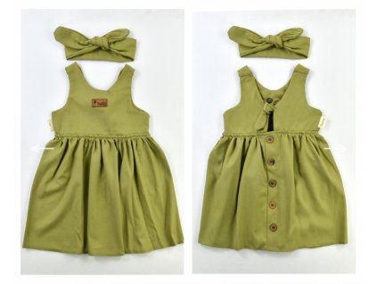 Dívčí letní šaty- Regina, olivové