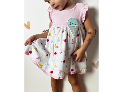 Dívčí letní šaty- Zmrzlina, růžové