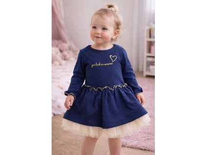 Dívčí šaty -Vypadáš úžasně, tmavomodré