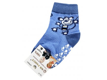 Protišmykové ponožky pre bábätká- Monkey, modrý
