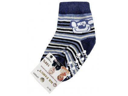 Protiskluzové ponožky pro miminka- Monkey, tmavomodrý