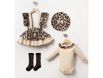 4dílná luxusní souprava pro miminka – Leopard