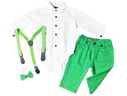 4dílný elegantní set pro miminka- Móda, zelený