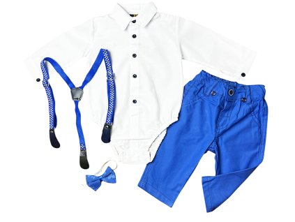 4dílný elegantní set pro miminka- Móda, modrý
