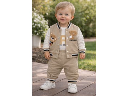 Trojdielny set pre bábätká – Macko, béžový jo igy csehul