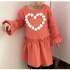 Dívčí šaty- Srdíčko, lososové