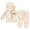 Fleecová souprava pro miminka – Medvídek, krémová