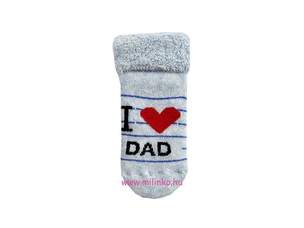 Újszülött zokni- Dad, világoskék