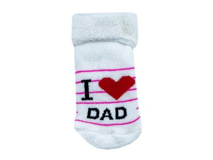 Újszülött zokni- Dad, fehér