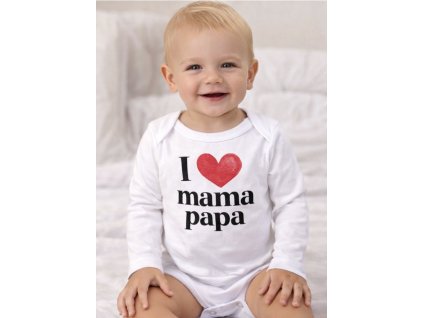 Egyedi baba body, hosszú ujjú- Szeretem anyucit és apucit