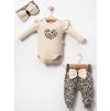 3 részes babaruha szett – szivecskés leopárd