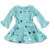Hosszú ujjú kislány ruha- Pöttyök, türkiz