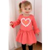 Lányka ruha- Szivecske, lazacszín