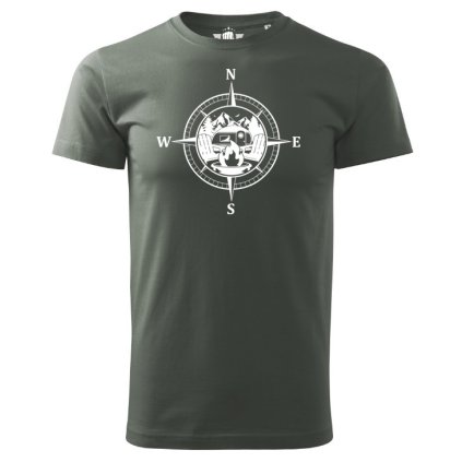 tricko compass tmave sede