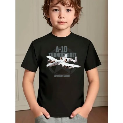 detske tricko A 10 thunderbolt cerne