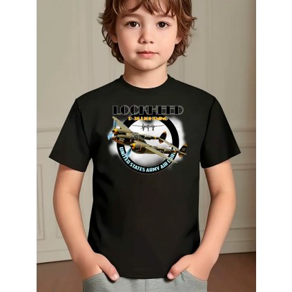 tricko chlapecke lockheed p 38 lightning cerne