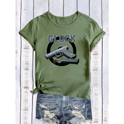 damske tricko striker glock 17 olivove