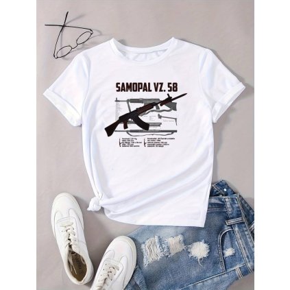 damske tricko samopal vz 58 bile