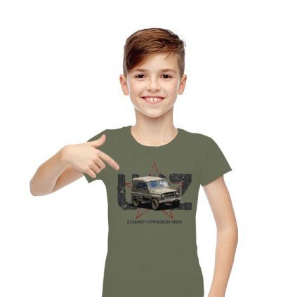 tricko detske uaz oliv