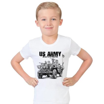 detske tricko striker bile jeep us army