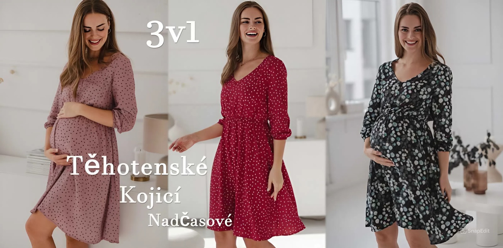 Těhotenské a kojící šaty 3v1
