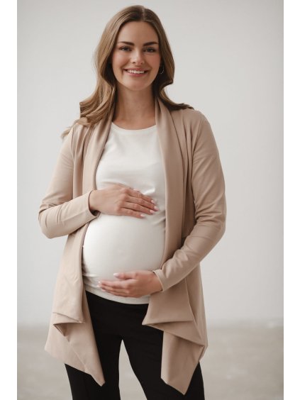 Těhotenský kardigan Mama Wrap béžový (Velikost L)
