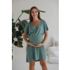 Bambusová těhotenská a kojící noční košilka Moon eukalypt (Velikost L)