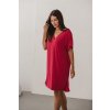 Bambusová těhotenská a kojící noční košilka Moon malinová (Velikost L)