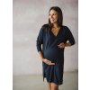 Bambusová těhotenská a kojící noční košile tmavě modrá