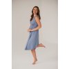 Bambusová těhotenská a kojící noční košilka na ramínka Star Light světle modrá (Velikost L)
