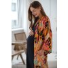 Bambusový těhotenský župan s kapsami Tropical Orange (Velikost L)